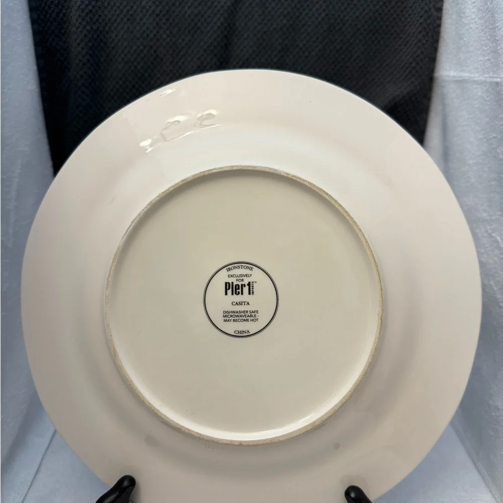 2/ Pier 1 Yellow and Blue Mediterranean Dinner Plates/Platter